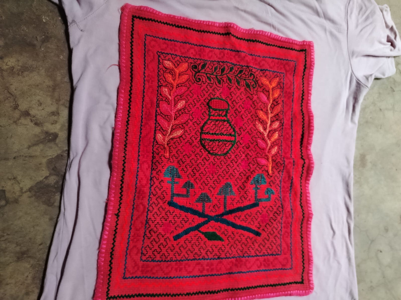 Manta Bordada #001 — Shipibo Kené Embroidered Blanket