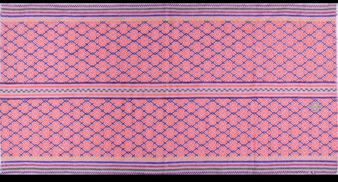 Pampanilla Bordada #001 — Hand-Embroidered Shipibo Kené Panel